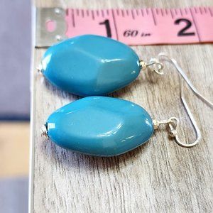 Teal Acrylic Dangle Earrings